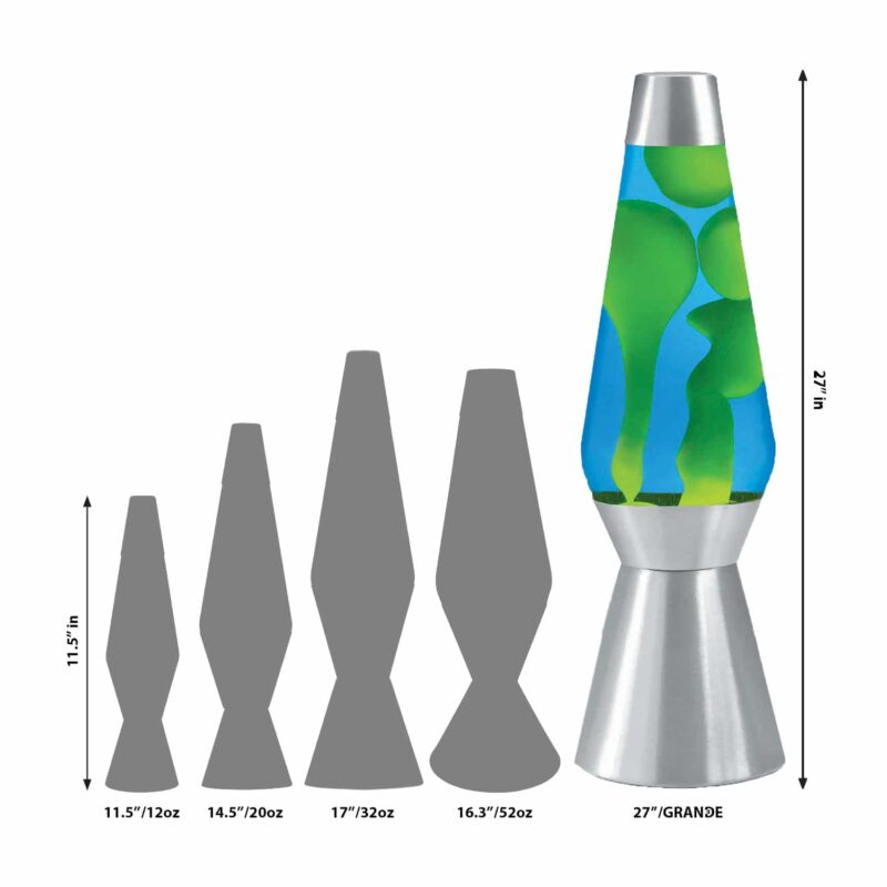 27″ LAVA Lamp Grande – Yellow/Blue/Silver - US 9659