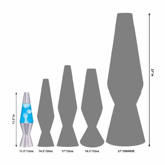 11.5″ LAVA Lamp – White/Blue/Silver - US 9708