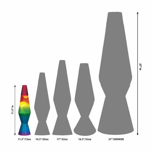 11.5″ LAVA Lamp Rainbow – White/Tricolor - US 4178