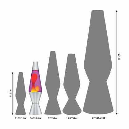 14.5” LAVA Lamp – Yellow/Purple/Silver - US 6614