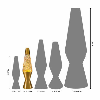 14.5″ LAVA Lamp Rainbow Glitter – Clear/Gold - US 6977