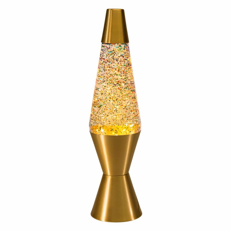 14.5″ LAVA Lamp Rainbow Glitter – Clear/Gold - US 6977