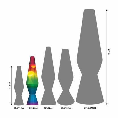 14.5” LAVA Lamp Rainbow – White/Clear/Tricolor - US 1380